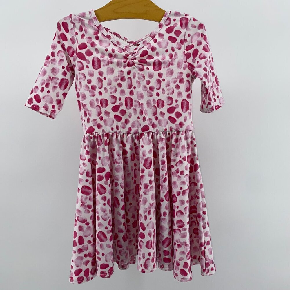 Dot Dot Smile Pink Patterned Kids Casual Dress